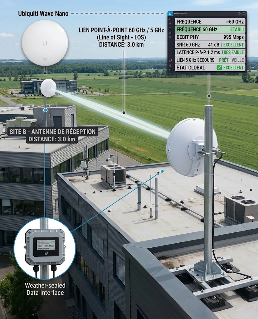 Antenne de télécommunication sans-fil 60 GHz